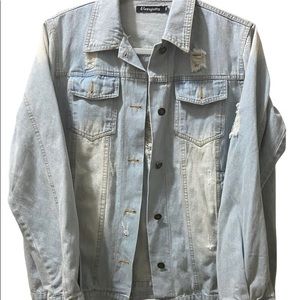 Distressed denim jacket